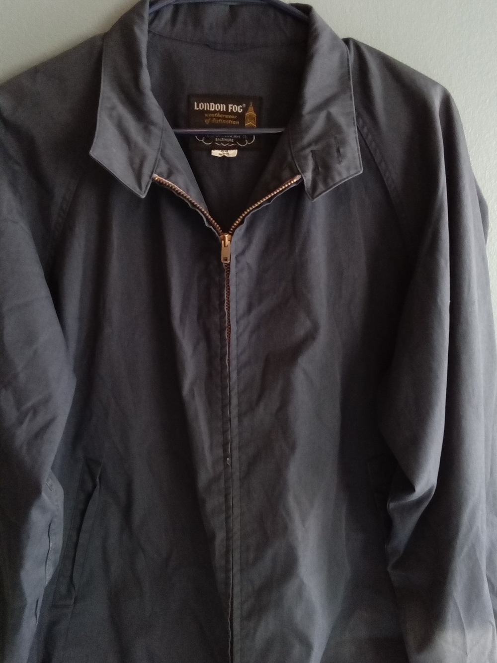 London Fog Mens Weatherwear of Distinction Gray‎ Full Zip Jacket Size 44 Reg